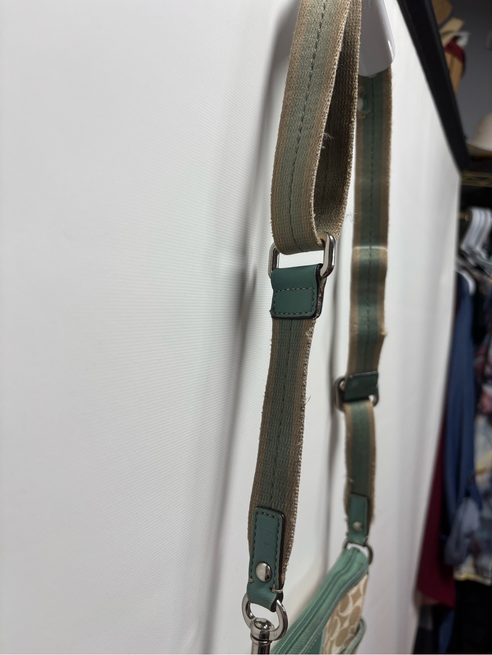 Coach project bag Beige Crossbody with Teal Stripe - Picture 2 of 7